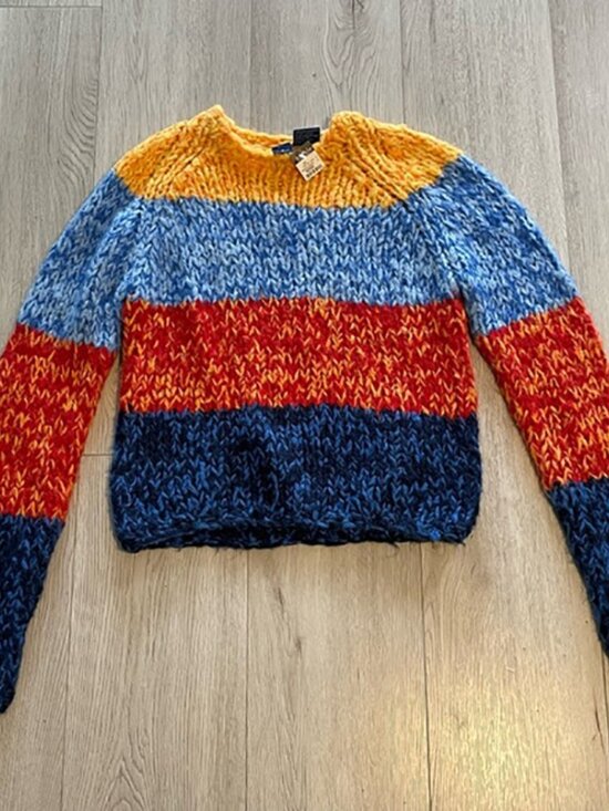 Sweaters - Deadstock Vintage Chunky Striped Knit Sweater